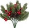 Picks Spray with Red Berry Stem Pine Cones for Crafts Christmas Floral Arrangement Christmas Tree Ornaments Winter Holiday Season Decor